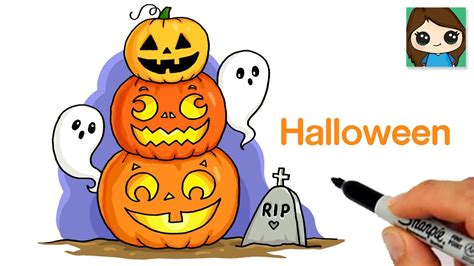 easy halloween drawings|easy draw halloween pics.